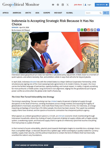 Индонес улс сонголтгүйгээс болж стратегийн эрсдэл үүрч байна